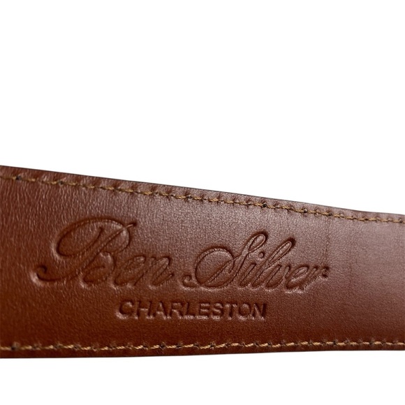 BEN SILVER Charleston Shiny Finish Crocodile Belt Black 42 - Picture 11 of 12